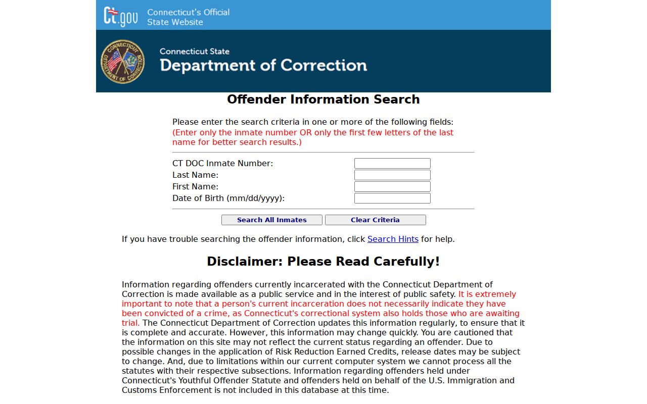 New Britain arrest lookup Connecticut inmate search
