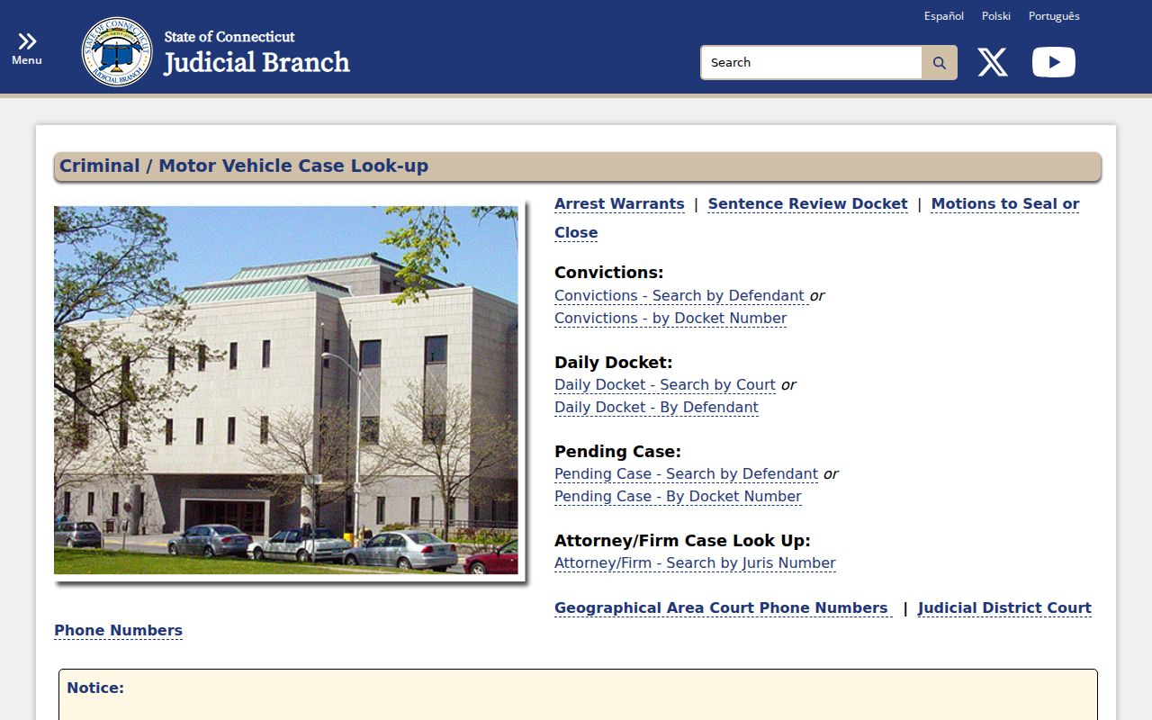 New Britain criminal court cases Judicial Branch lookup hub